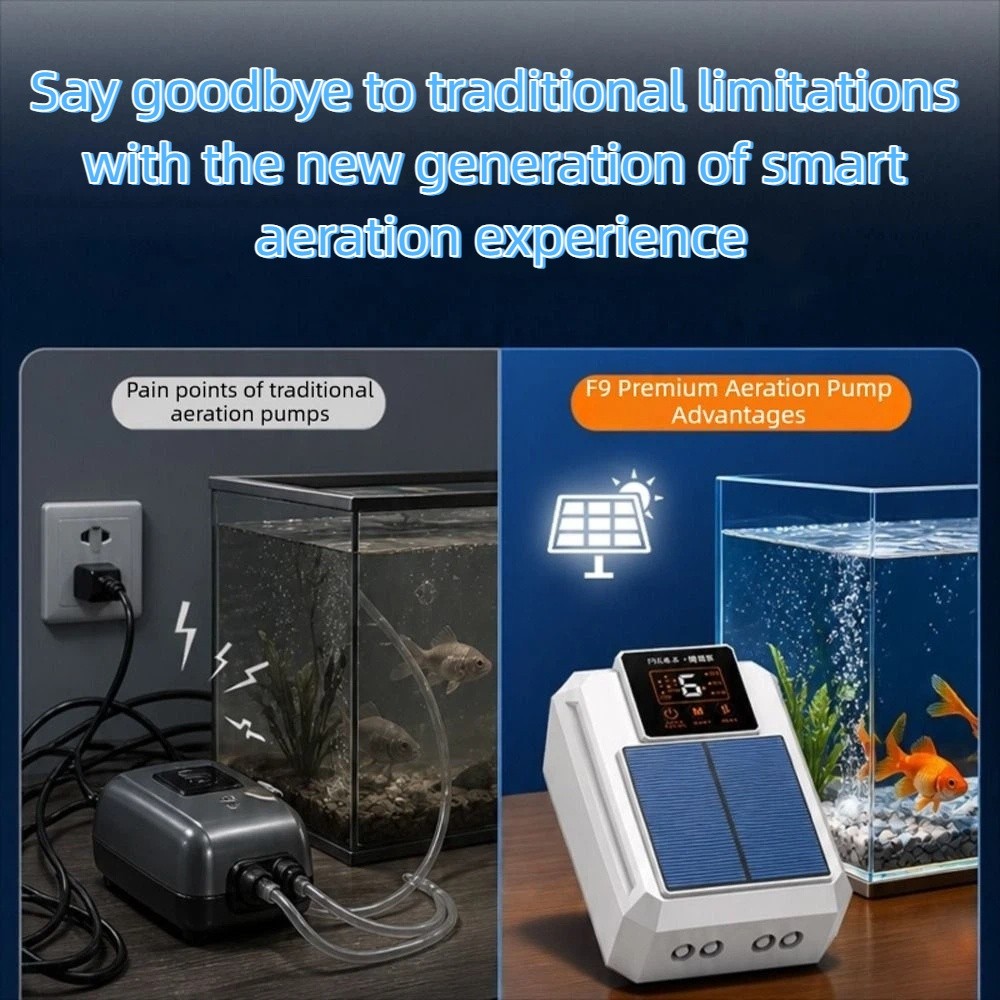 Air Pump Silent - 超静音ソーラー酸素ポンプ 大容量 USB充電式 釣り用酸素ポンプ 省エネ 高空気流量