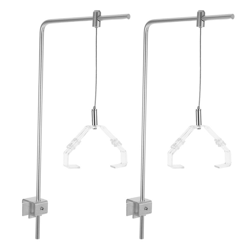 Aquarium Fish Light - AB41-2個入り水槽ライトラックアルミブラケットクリップ付き水槽ランプホルダー台座淡水海水タンク用