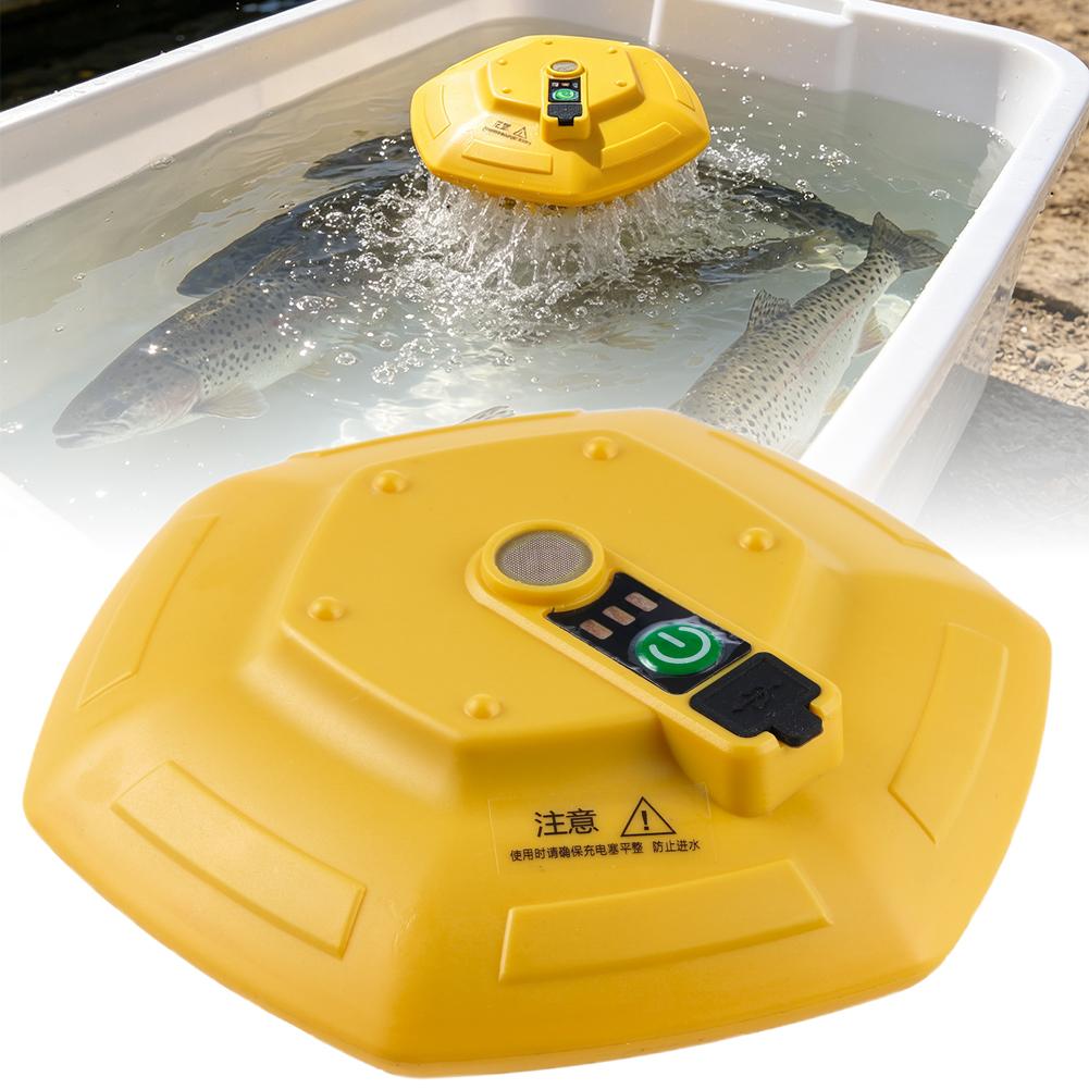 Aquarium Fish To Buy - ポータブルフローティングフィッシュタンク酸素ポンプ、3000mAh充電式エアレーターIPX7防水、釣りや水槽用で最大14時間稼働