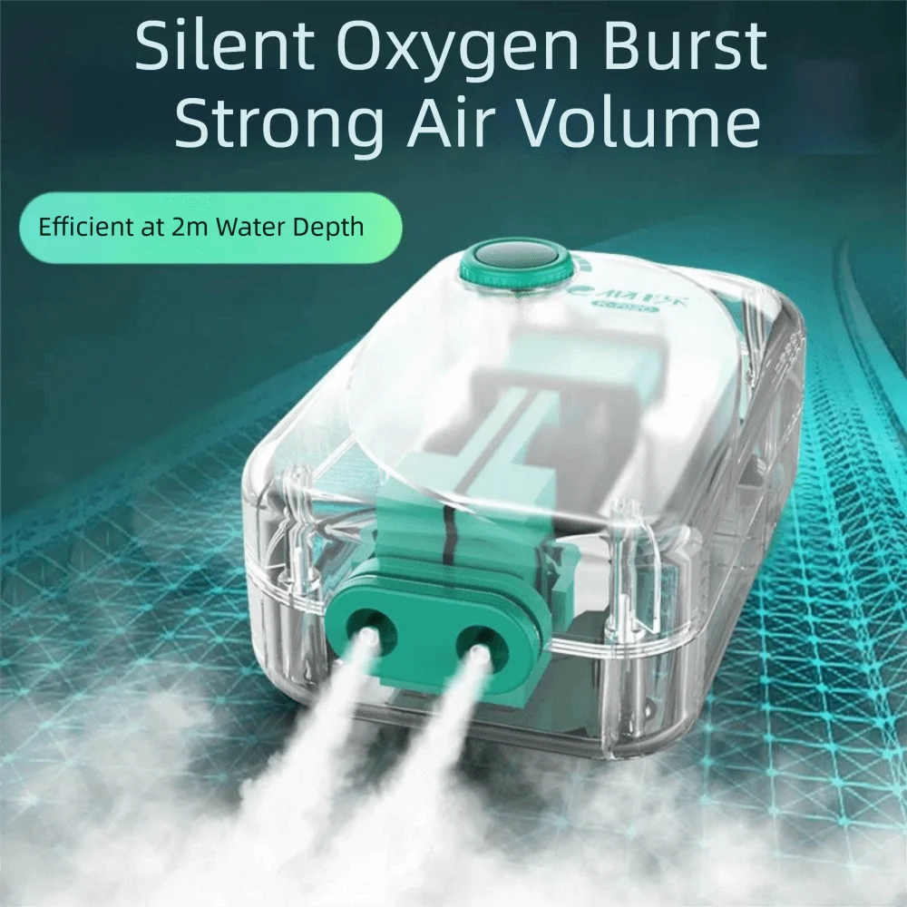 Air Pump Silent - 超静音水槽エアポンプ 低騒音 静音運転 自動ミュートエアレーターポンプ ハイパワー調整可能エアフロー酸素供給
