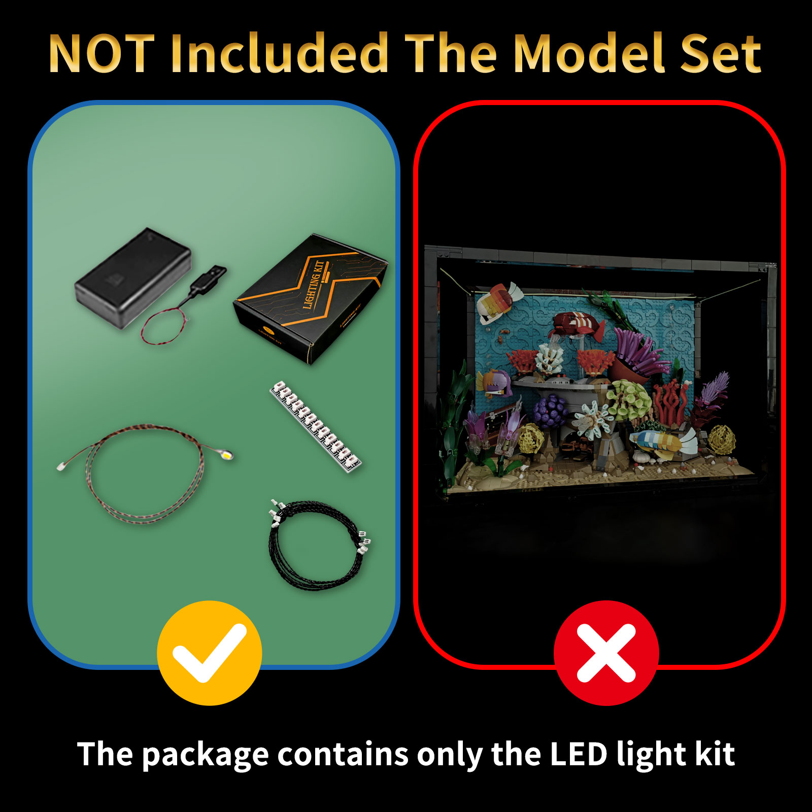 LYBMTWF LED 照明キットはレゴ 10366 熱帯水 - Aquarium Fish Light のレビューと価格