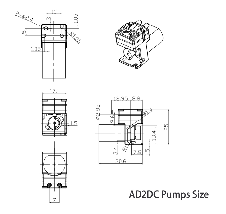 5V DC ブラシモーターミニポンプ 500ml/min サ - Air Pump Silent のレビューと価格