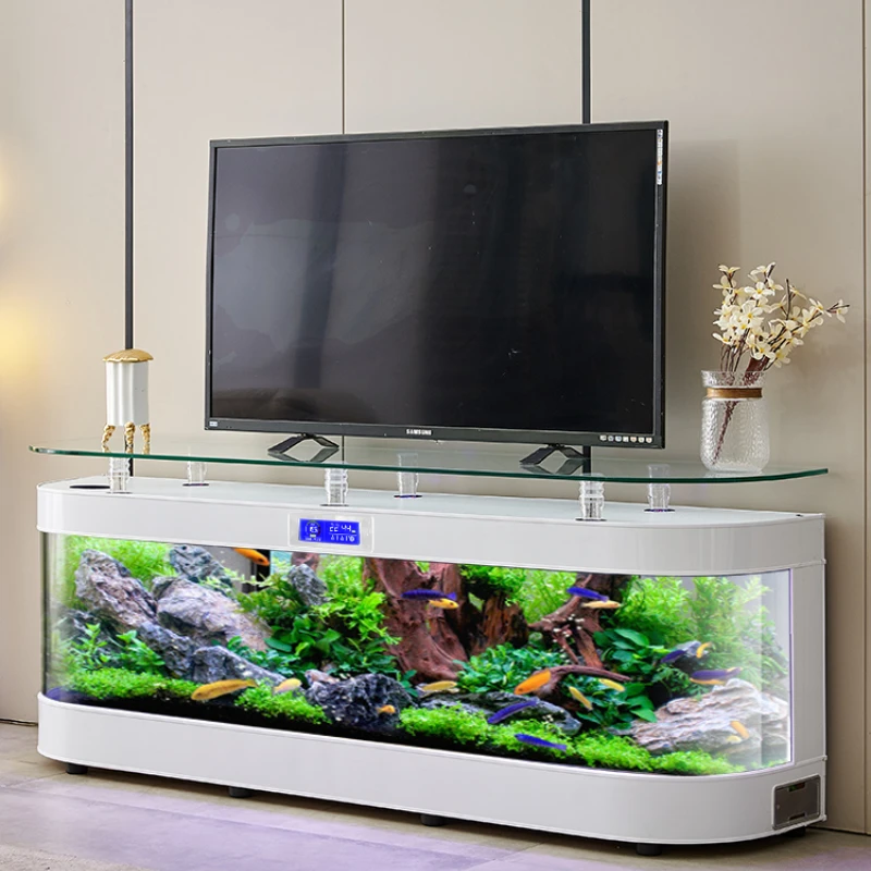 テレビキャビネットガラス水槽スマートアクアリウムリビングルー - Aquarium Fish Delivery のレビューと価格