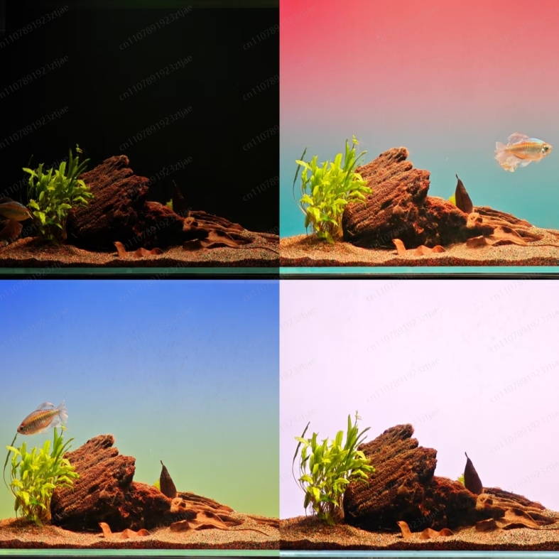 黒色アクリル製水槽背景ライトパネル、RGBWグラデーションデ - Aquarium Fish Light のレビューと価格