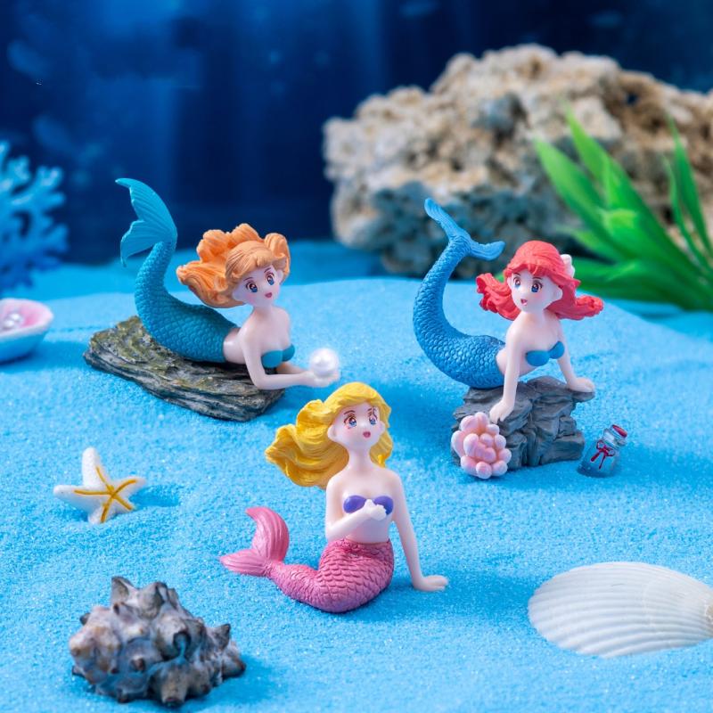 4 個のプラスチック水槽リトルマーメイドオーナメントミニチュ - Aquarium Fish To Buy のレビューと価格