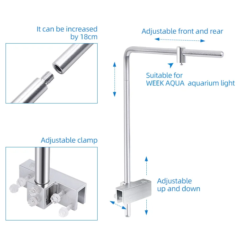 週アクアライトスタンドユニバーサルアルミ合金水族館 LED  - Aquarium Fish Light のレビューと価格